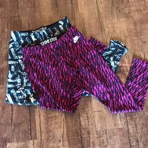 Two Nike running leggings